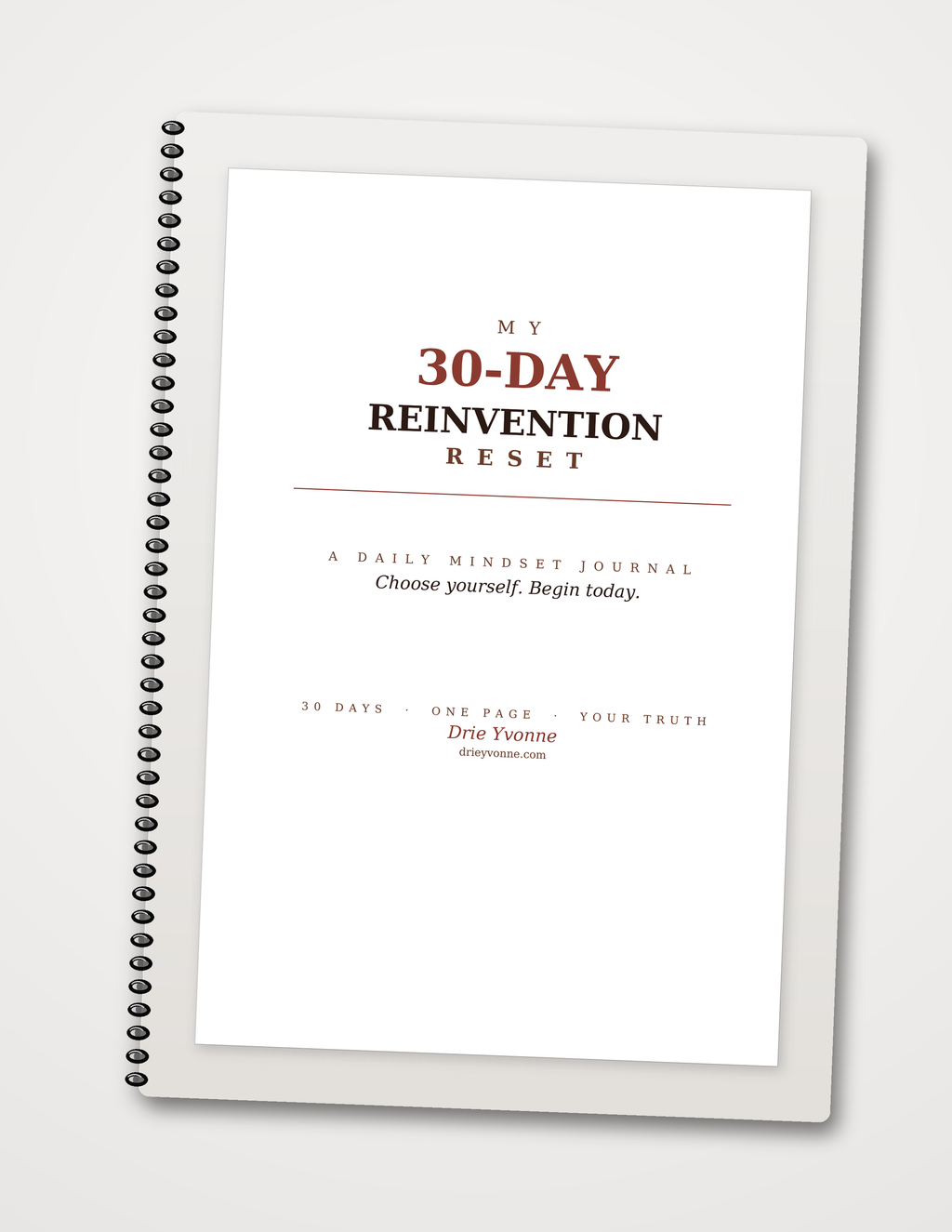 30 Day Re-Invention Workbook Journal Booklet