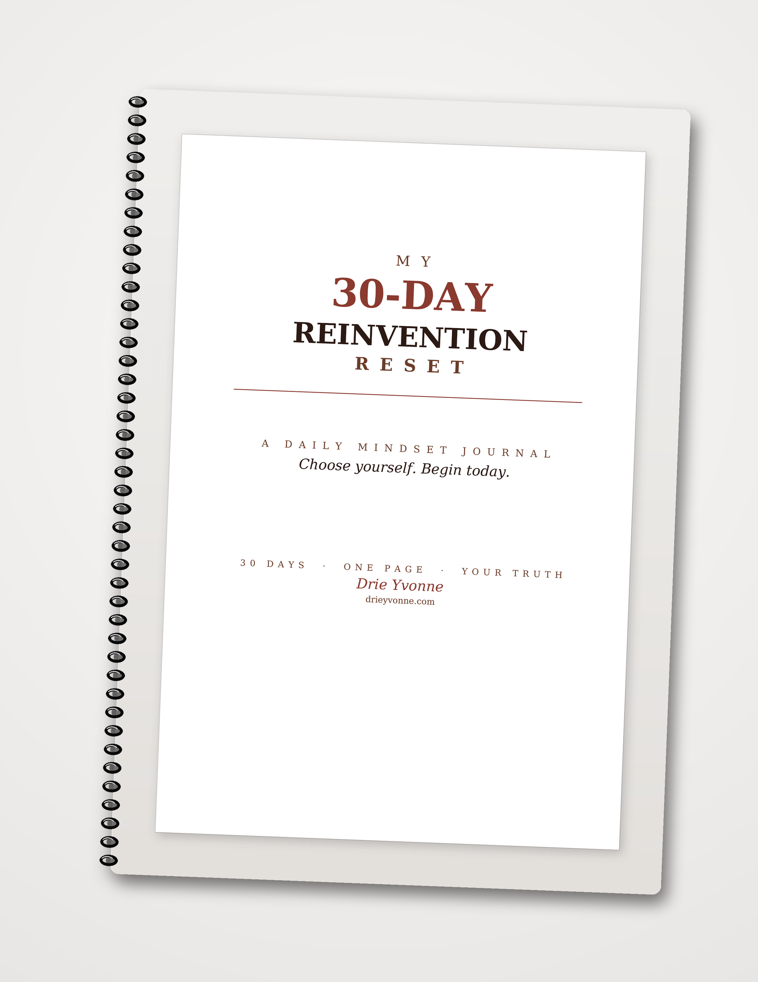 30 Day Re-Invention Workbook Journal Booklet