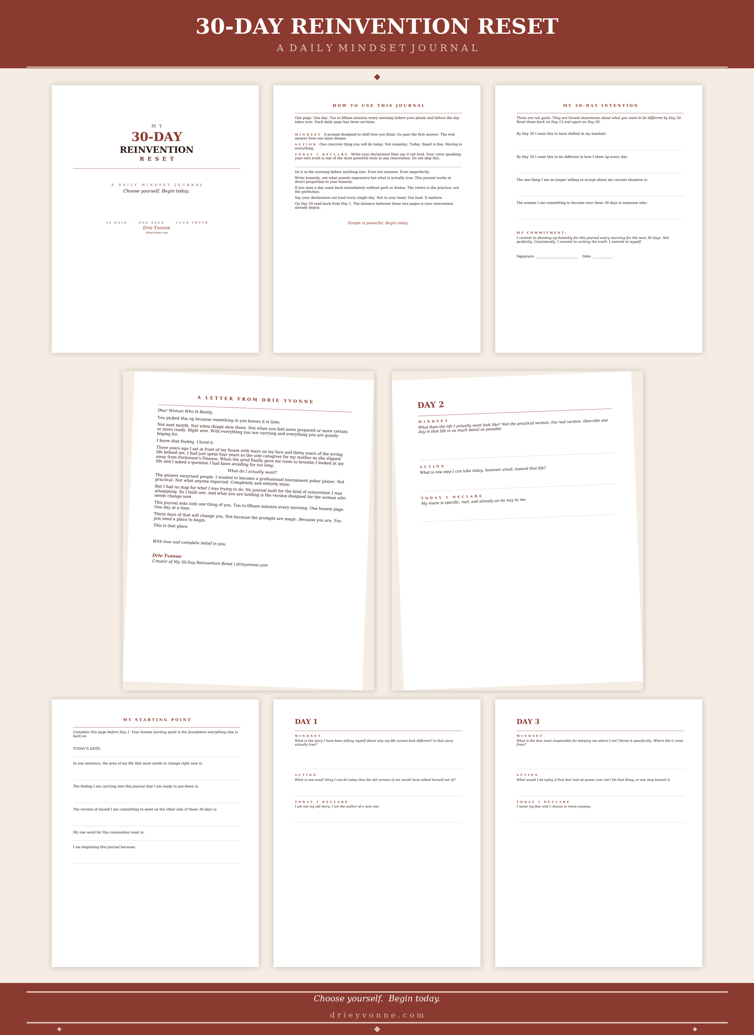 30 Day Re-Invention Workbook Journal Booklet