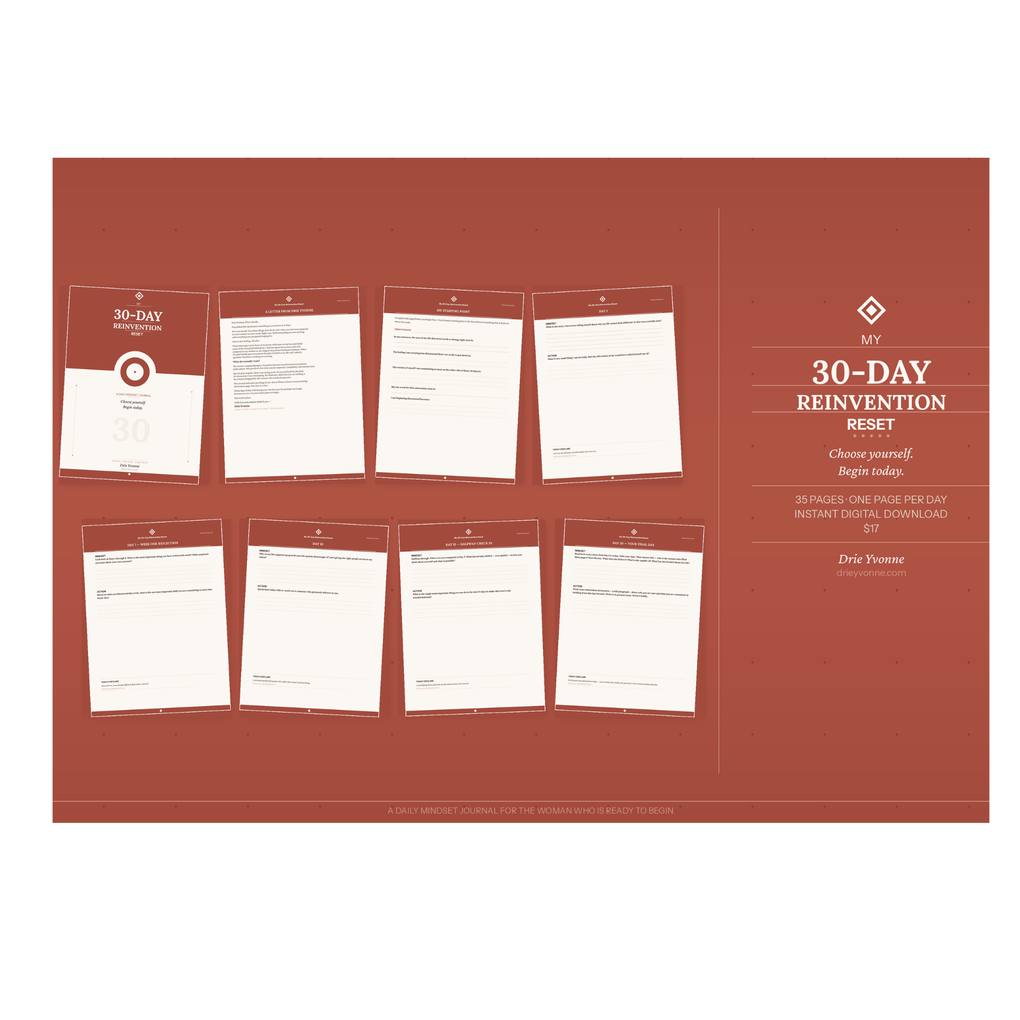 30 Day Re-Invention Workbook Journal Booklet